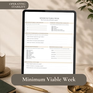 Minimum Viable Week | Low Energy Planner | Burnout Recovery Tool | Weekly Planning PDF | Instant Download