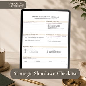 Strategic Shutdown Checklist | End of Week Review | Weekly Closure Planner | Printable PDF | Instant Download