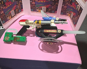 Arma vintage Power Rangers Zeo Cannon Blaster da Hasbro Bandai dos anos 90