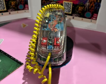 Vintage Conairphone Transparent Electronic Toy Phone Complete Working Rings & Lights Up
