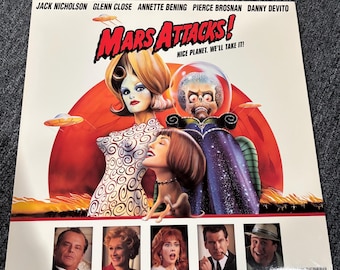 Vintage Mars Attacks 1996 Tim Burton Laserdisc Jack Nicholson Open Copy
