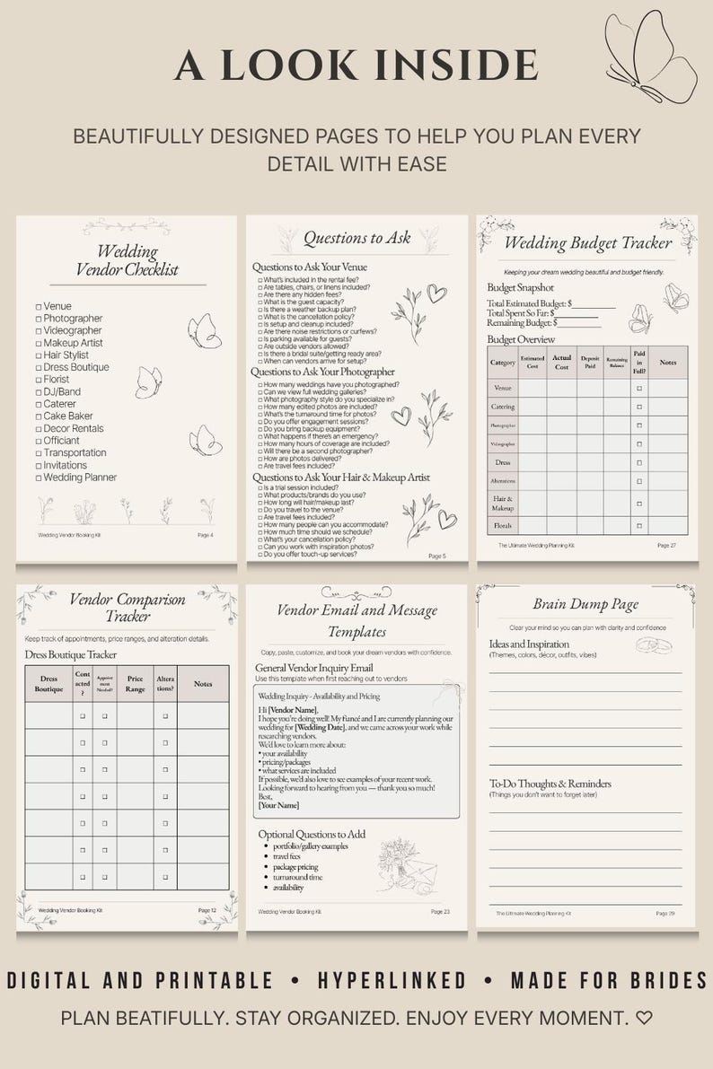 Hochzeits-Verkäufer-Buchungs-Kit | Hochzeitsplaner, Hochzeitsplaner (Digitaler Download) Bild 5