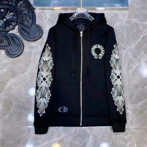 Ny unisex streetwear klassisk och mysig bekväm Chrome Hearts-huvtröja bild 9