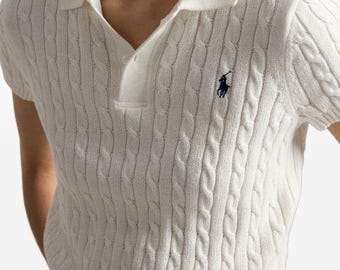 Polo Ralph Lauren Cable-Knit Polo Shirt , Trendy Clissic and Cozy
