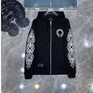Ny unisex streetwear klassisk och mysig bekväm Chrome Hearts-huvtröja bild 4