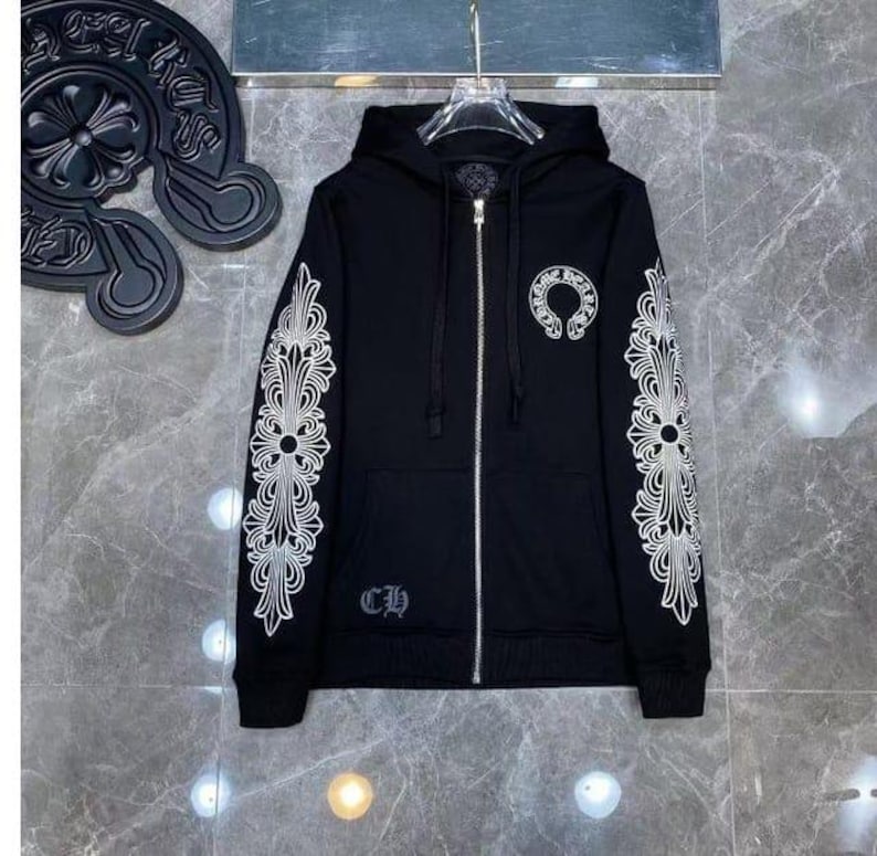 Ny unisex streetwear klassisk och mysig bekväm Chrome Hearts-huvtröja bild 4