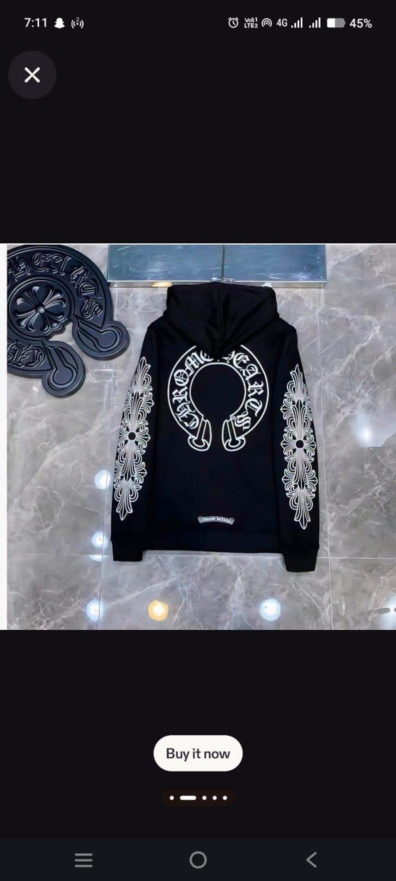 Ny unisex streetwear klassisk och mysig bekväm Chrome Hearts-huvtröja bild 6
