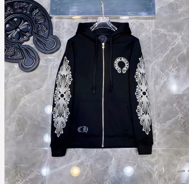 Ny unisex streetwear klassisk och mysig bekväm Chrome Hearts-huvtröja bild 12