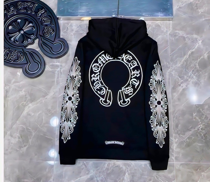Ny unisex streetwear klassisk och mysig bekväm Chrome Hearts-huvtröja bild 1