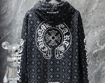 New Unisex Streetwear classic & cozy comfortable Chrome Hearts Black Hoodie