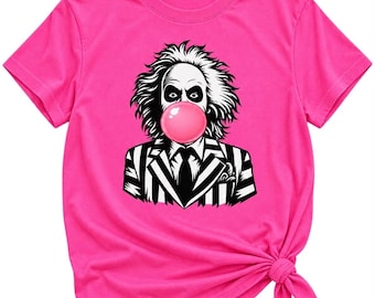 Pink Beetlejuice Bubblegum Halloween Tee