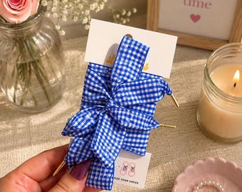 Royal Blue Gingham Shoelaces