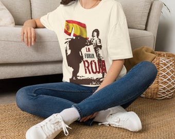 Spain La Furia Roja World Cup 26 Retro Football T-Shirt | Soccer Fan Apparel