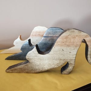 Wooden Cat Doorstop, Kitten Door Stopper, Handmade Wood Kitty