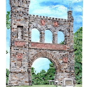 Arte de Maryland, impresión de acuarela de Burkittsville, Maryland, pintura conmemorativa de los corresponsales de guerra de Gathland