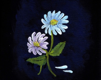 Daisy Acrylic Painting, Floral Art, Flower Home Decor