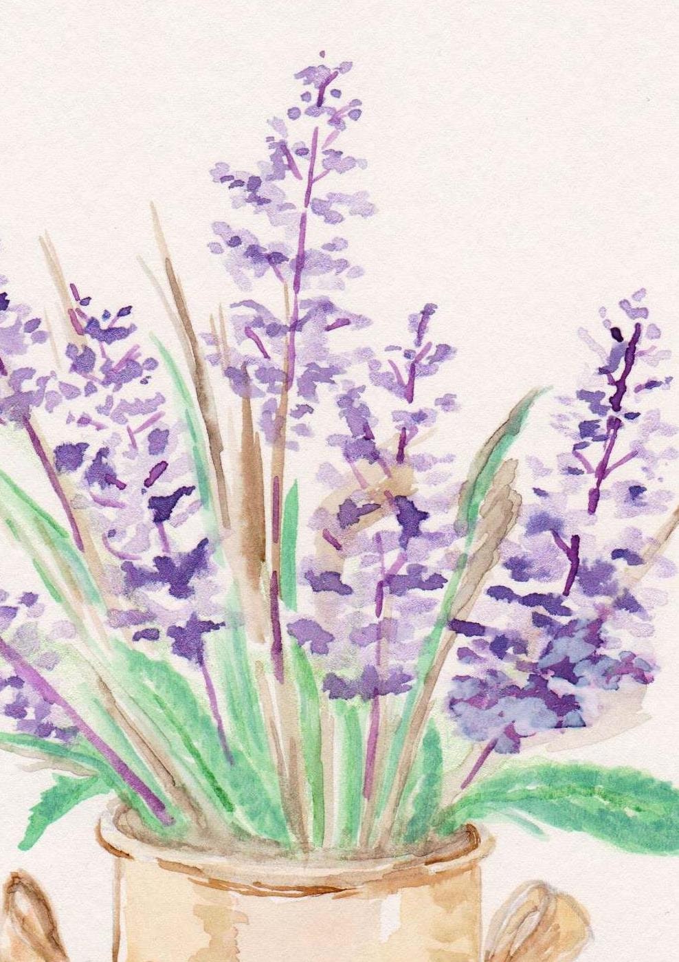 Lavendel Kräuter Aquarell Druck Küche Home Decor Badezimmer | Etsy