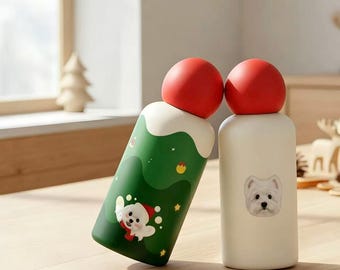 Custom Pet Portrait Water Bottle, Insulated Tumbler, Westie Dog Lover Gift