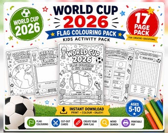World Cup 2026 Flag Coloring Pack | Kids Activity Book (Printable PDF)