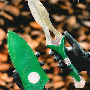 Hand Forged Celtic Triquetra Elven Dagger with Sheath | Stainless Steel Fantasy Elf Knife | Druid Pagan Collectible | Christmas Gift