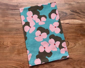Pansy Floral Tea Towel | Colorful Cottage Kitchen Decor, Cotton Accent