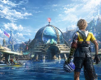 Final Fantasy X Tidus Digital Poster, FFX Spira JRPG Illustration, Epic Geek Wall Art, Manga Poster Instant HD Download