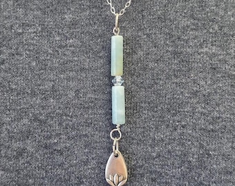 Collar antiestrés de amazonita / Joyería de plata de ley para la ansiedad sensorial