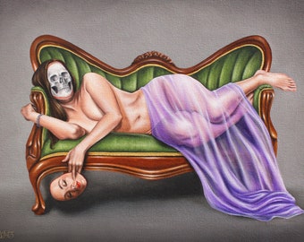 Dead Asleep: Limited SIGNED Edition 11x14" Giclée Print - Macabre Oil Painting