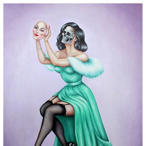 11x14&quot; Just A Minute, Dear - Vintage-Inspired Macabre Oil Painting (PRINT)