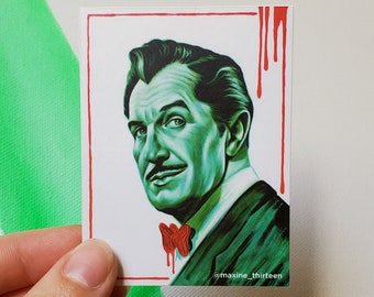 Vincent Price Sticker Decal - 2.5x3 inch Weatherproof Art Sticker