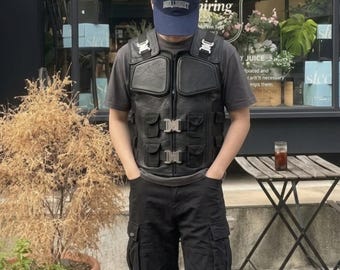 Blade Vest, Blade Wesley Snipes Leather Vest | Blade 2 Inspired Cosplay Costume Tactical Vest - Halloween Vest