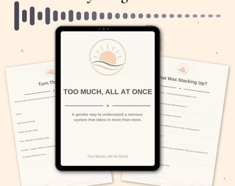 Highly Sensitive Person Workbook | Too Much All At Once Printable | Overstimulated Journal | Nervous System Overwhelm PDF | Digital Download