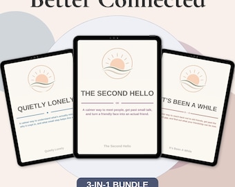 Better Connected Bundle - 3 Loneliness Workbooks for Adults: Feeling Lonely, Making Friends, Reconnecting - Printable PDF Set