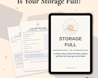 Digital Declutter Workbook | Storage Full Printable | Clear Your Inbox, Photos And Files | Phone Storage Help | Digital Download