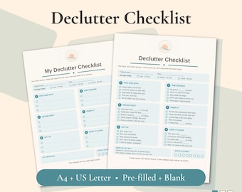 Declutter Checklist | Printable Declutter Plan For When You Don't Know Where To Start | A4 And US Letter | Pre Filled And Blank | PDF