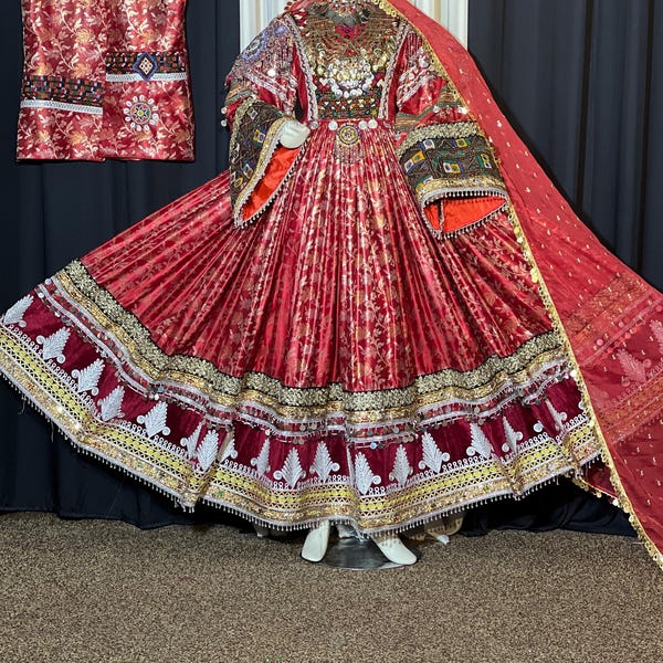 Afghan Kuchi Dress | Traditional Embroidered Clothing | Ethnic Festival & Wedding Dress