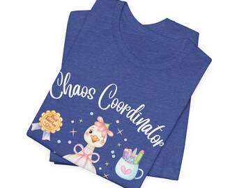 Camiseta Coordenadora do Caos | Camiseta Divertida para Professores | Presente para Professores | Camiseta Fofa com Ganso para Professores | Camiseta Volta às Aulas | Presente para Professores