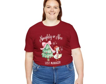 Naughty or Nice List Manager Christmas Teacher Shirt, Funny Christmas Teacher Gift, Silly Goose Holiday Teacher Tee, Teacher Christmas Shirt