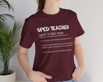 Camiseta com a definição de professor de Educação Especial, presente divertido para professor de Educação Especial, camiseta de agradecimento ao professor de Educação Especial, camiseta para professor de Educação Especial