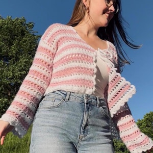 EN | Crochet pattern Spring-Cardigan PDF | English US | Beginner-friendly | adjustably size | Instant Pdf Download | Crochet Pattern