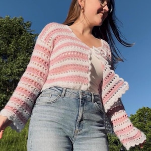 DE | Häkelanleitung Spring-Cardigan PDF | Deutsch | Anfänger geeignet | Größe individuell anpassbar | Instant PDF Download | Crochet Pattern