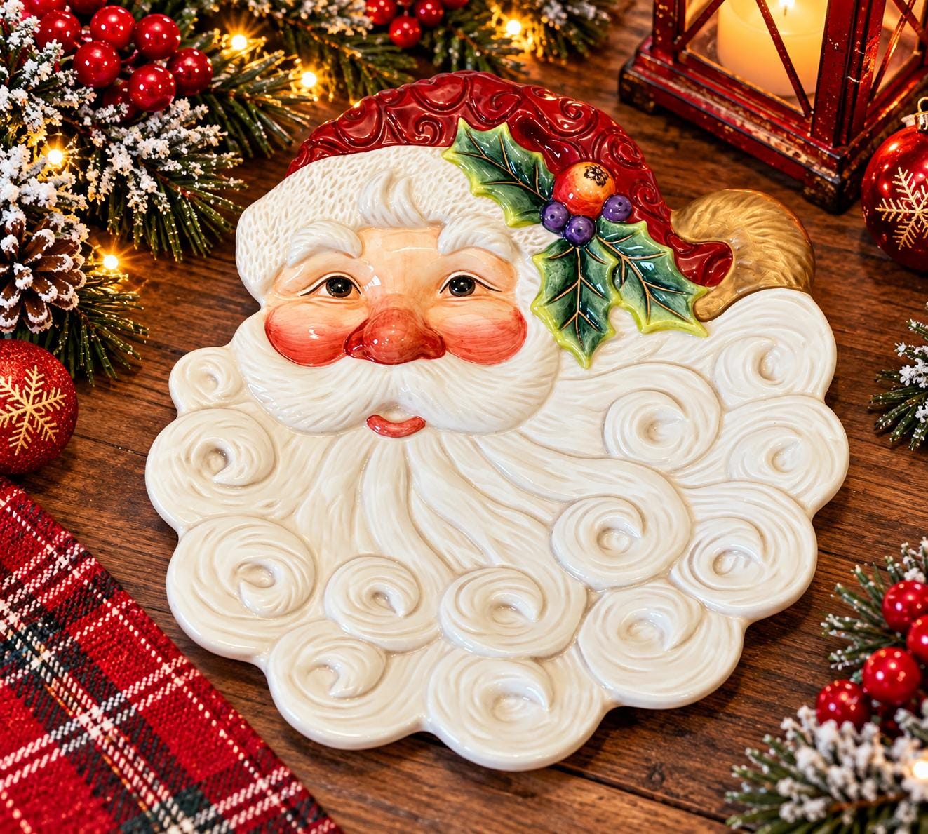 Vintage Santa Plate - Etsy