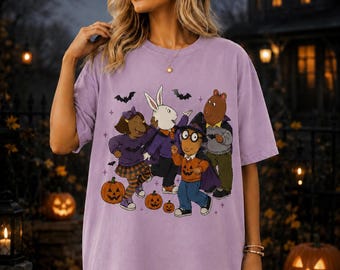 Halloween Vintage Cartoon Shirt, Retro Arthur Tee, Graphic T-Shirt, Trick or Treat 2026 Party Tee, Spooky Matching Besties gift