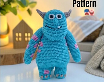 Schema PDF per realizzare un mostro amigurumi all'uncinetto - Giocattolo di peluche fai da te per principianti (Download immediato)