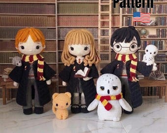 Wizard Doll Crochet Pattern Bundle – Magic School Amigurumi Set, Fantasy Characters DIY Gift (PDF Download)
