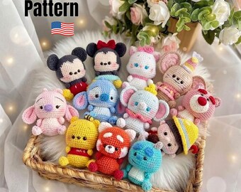 12-in-1 Cute Animal Crochet Pattern Bundle PDF – Amigurumi Plush Toy Set, Kawaii Mini Dolls, DIY Stuffed Animals Gift