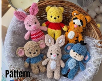 Paquete de 6 patrones de amigurumi a crochet: juguetes de peluche fáciles para principiantes (descarga en PDF)