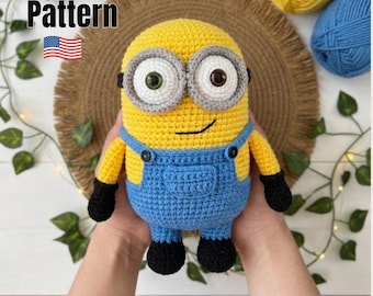 Patrón de ganchillo de monstruo adorable en PDF – Peluche amigurumi amarillo, fácil de hacer tú mismo, idea de regalo kawaii