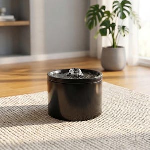 Keramik-Katzenbrunnen, 1,5 l, automatischer Wasserspender, leiser, gefilterter Napf Black