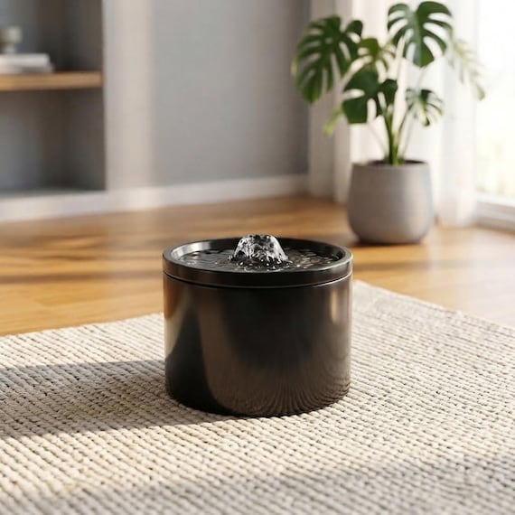 Ceramic Cat Water Fountain, 1.5L Automatic Pet Dispenser, Quiet Filtered Bowl
